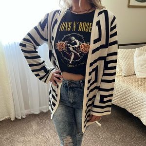 Black & white patterned cardigan